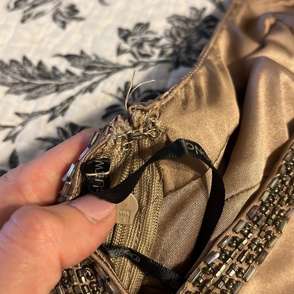 Sue Wong Gold Sequence Cocktail Dress - Picture 7 of 8